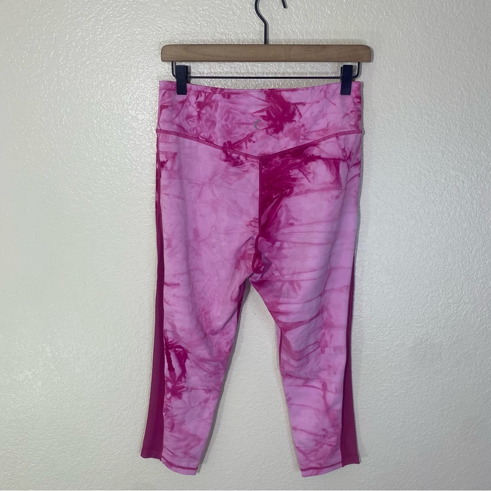 Zyia Pink Tie Dye Mesh Hendrix Light N Tight Capri Leggings Fuchsia Yoga 8-10 - Picture 7 of 8